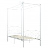 Estructura de cama con dosel metal blanco 90x200 cm 2