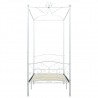 Estrutura de cama com dossel metal branco 90x200 cm 3