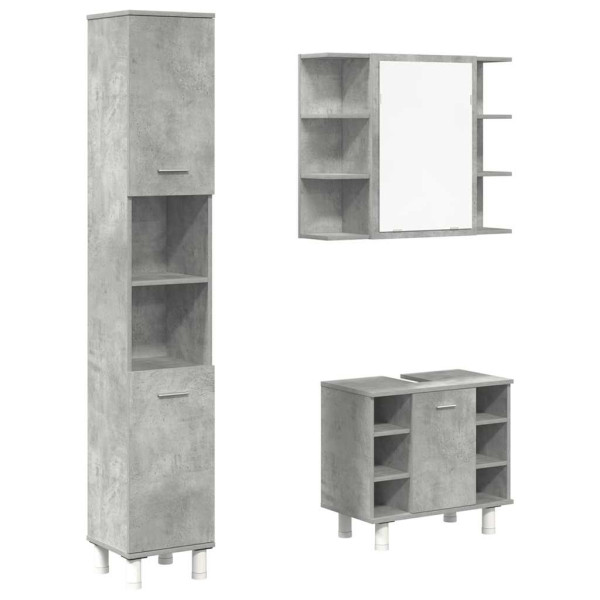 Set muebles de baño 2 piezas madera contrachapada gris hormigón M 2