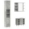 Set muebles de baño 2 piezas madera contrachapada gris hormigón 2