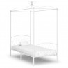 Estructura de cama con dosel metal blanco 100x200 cm 1