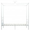 Estructura de cama con dosel metal blanco 100x200 cm 4