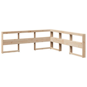 Cabecero librería en forma de L madera maciza de pino 180 cm H