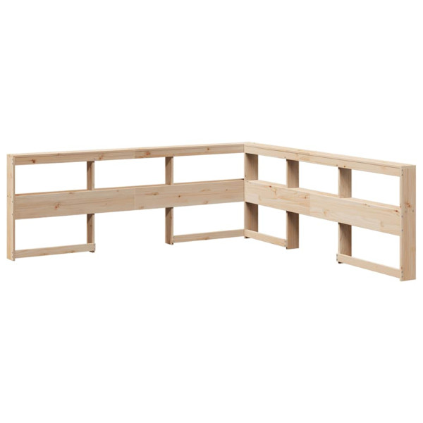 Cabecero librería en forma de L madera maciza de pino 180 cm M 2