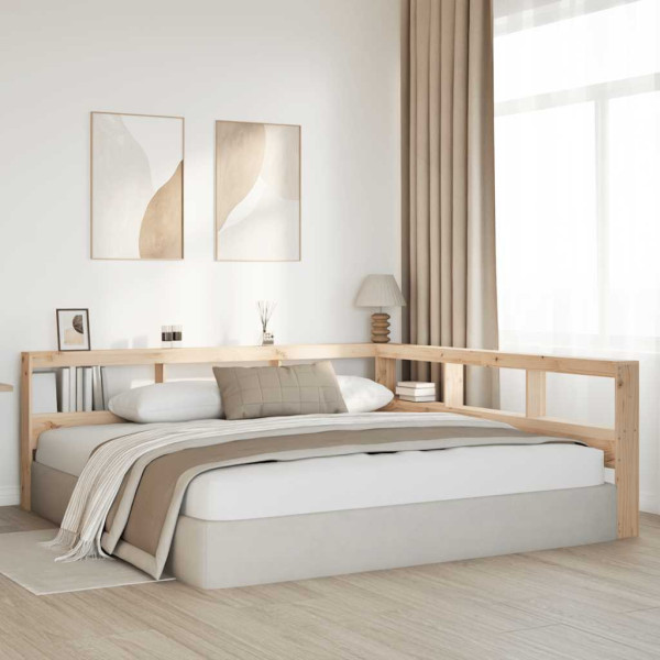 Cabecero librería en forma de L madera maciza de pino 180 cm M 3