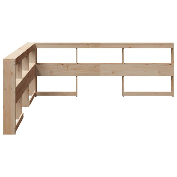 Cabecero librería en forma de L madera maciza de pino 180 cm M 5