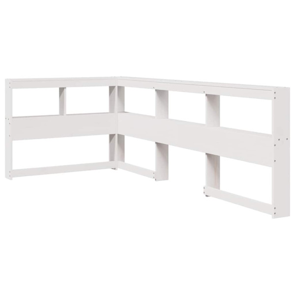 Cabecero librería en forma de L madera maciza pino blanco 90cm M 2