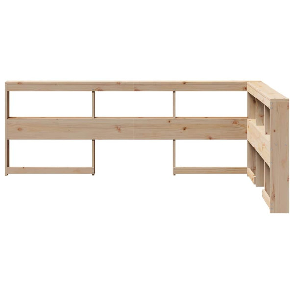 Cabecero librería en forma de L madera maciza de pino 120 cm M 4