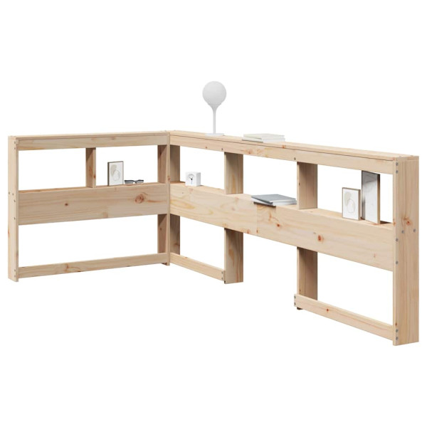 Cabecero librería en forma de L madera maciza de pino 80 cm D