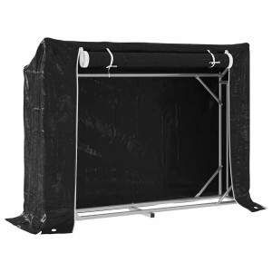 Rack de lenha tampa de chuva 151x40.5x110.5 cm aço galvanizado H