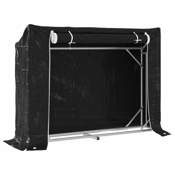 Rack de lenha tampa de chuva 151x40.5x110.5 cm aço galvanizado M 2
