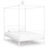 Estrutura de cama com dossel metal 140x200 cm branco 1