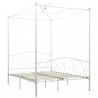 Estrutura de cama com dossel metal 140x200 cm branco 2