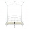 Estrutura de cama com dossel metal 140x200 cm branco 3