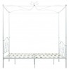 Estructura de cama con dosel metal blanco 140x200 cm 4