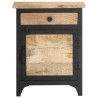 Mesita de noche de madera maciza de mango 40x30x50 cm 3