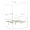 Estructura de cama con dosel metal blanco 140x200 cm 5