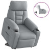 Sillón eléctrico reclinable elevable de tela gris claro 1