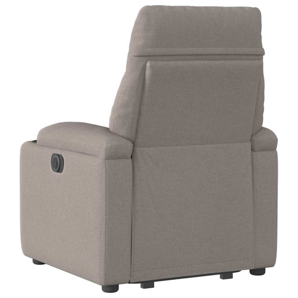 Sillón eléctrico reclinable elevable de tela gris taupe M 5