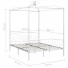 Estructura de cama con dosel metal blanco 160x200 cm 5