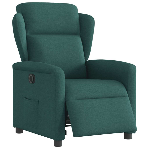 Sillón reclinable eléctrico tela verde oscuro M 3