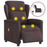 Sillón reclinable de masaje eléctrico tela marrón oscuro 1
