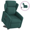 Sillón eléctrico reclinable elevable de tela verde oscuro 1