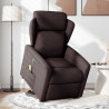 Sillón masaje eléctrico reclinable elevable tela marrón oscuro 2