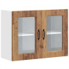 Armario pared cocina puerta de cristal Kalmar madera vieja 2