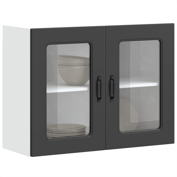 Armario pared cocina puerta de cristal Kalmar negra D
