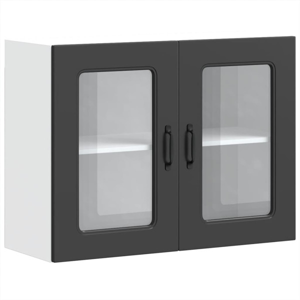 Armario pared cocina puerta de cristal Kalmar negra M 2