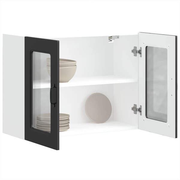 Armario pared cocina puerta de cristal Kalmar negra M 5