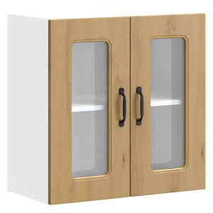 Armario pared cocina puerta de cristal Kalmar roble artesanal H