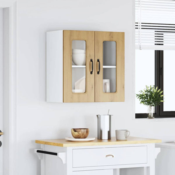 Armario pared cocina puerta de cristal Kalmar roble artesanal M 4