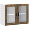 Armario de pared para cocina puerta cristal Porto roble ahumado 2