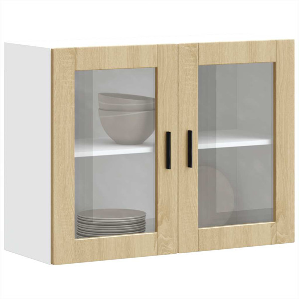 Armario de pared para cocina puerta cristal Porto roble sonoma D