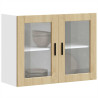 Armario de pared para cocina puerta cristal Porto roble sonoma 1