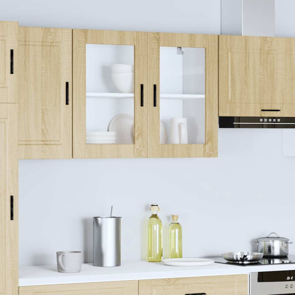 Armario de pared para cocina puerta cristal Porto roble sonoma M 3