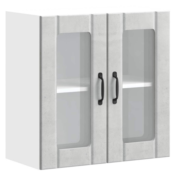Armario pared cocina puerta de cristal Lucca gris hormigón M 2