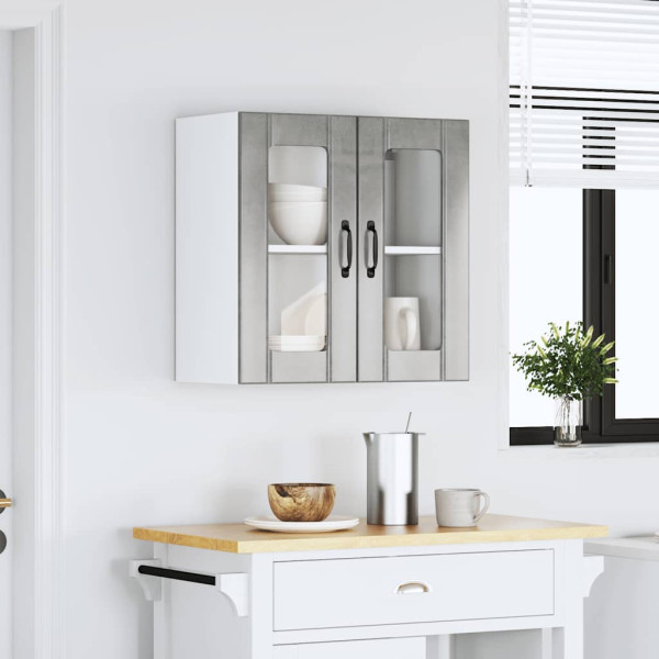 Armario pared cocina puerta de cristal Lucca gris hormigón M 3