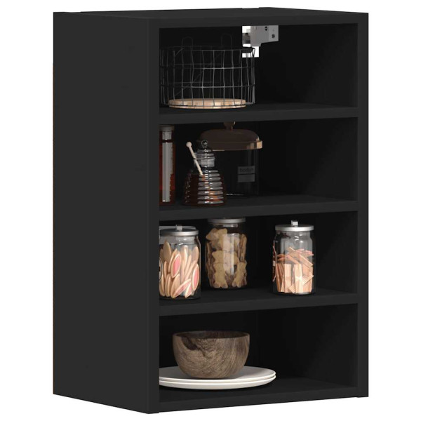 Armario colgante de cocina contrachapada negro 40x29.5x60 cm D