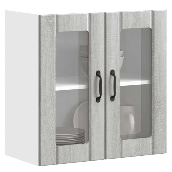 Armario pared cocina puerta de cristal Lucca sonoma gris D