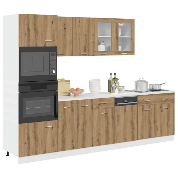 Set de muebles cocina 7 pzas madera ingeniería roble artesanal D