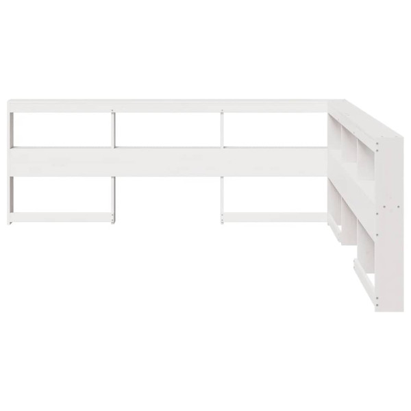 Cabecero librería en forma L madera maciza pino blanco 180 cm M 4