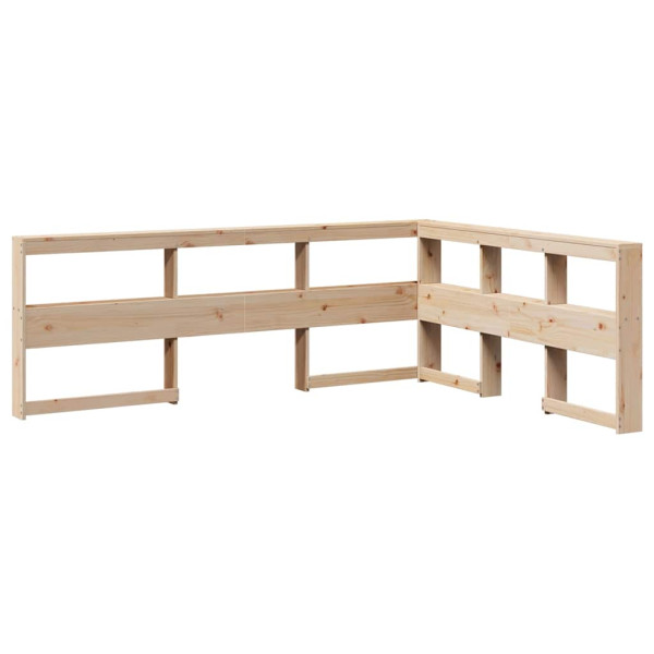 Cabecero librería en forma de L madera maciza de pino 150 cm M 2