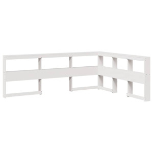 Cabecero librería en forma L madera maciza pino blanco 40 cm H