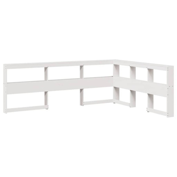 Cabecero librería en forma L madera maciza pino blanco 40 cm M 2
