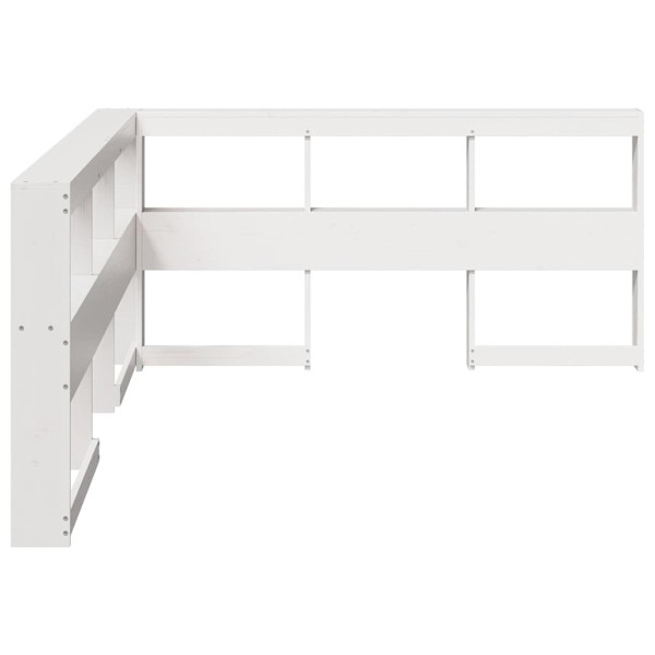 Cabecero librería en forma L madera maciza pino blanco 40 cm M 5