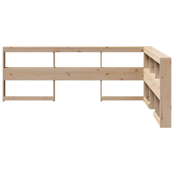 Cabecero librería en forma de L madera maciza de pino 135 cm M 4
