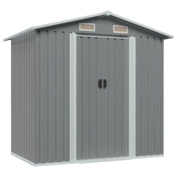 Caseta de jardín de acero gris antracita 204x132x186 cm D